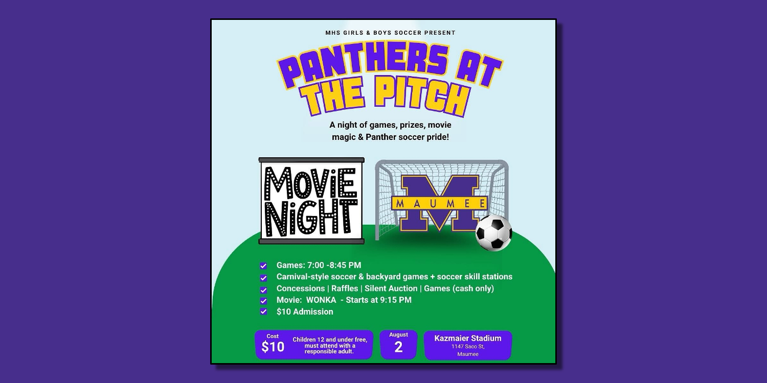 Maumee soccer hosting Panthers at the Pitch Movie Night at Kazmaier Stadium